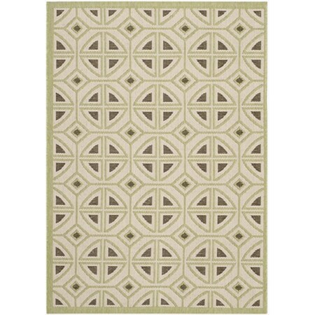 Safavieh 4 Ft. X 5 Ft. -7 In. Rectangle Indoor-Outdoor Courtyard- Beige And Sweet Pea- Machine Made Rug CY7017-218-4